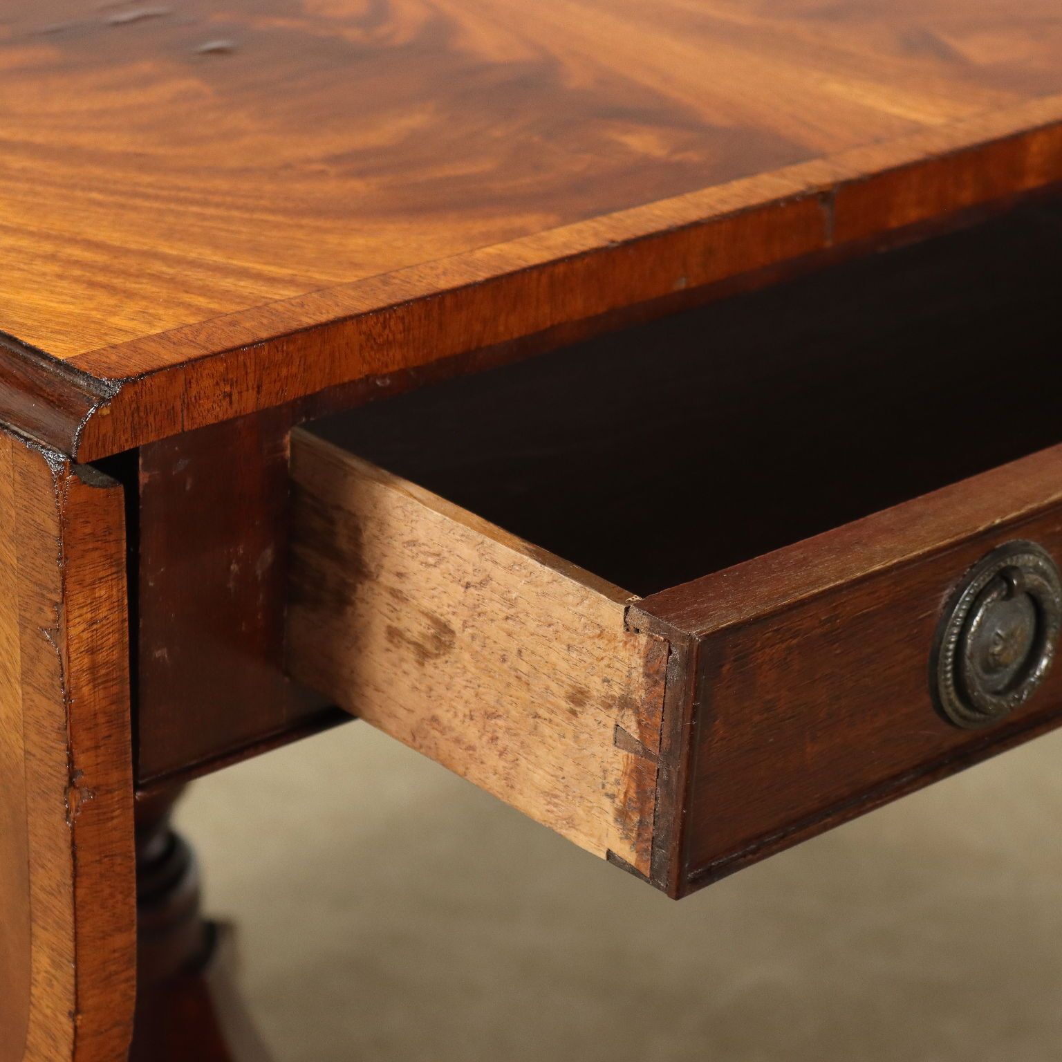 Antique Table Mahogany Drawer Wheels England XX Century photo buy