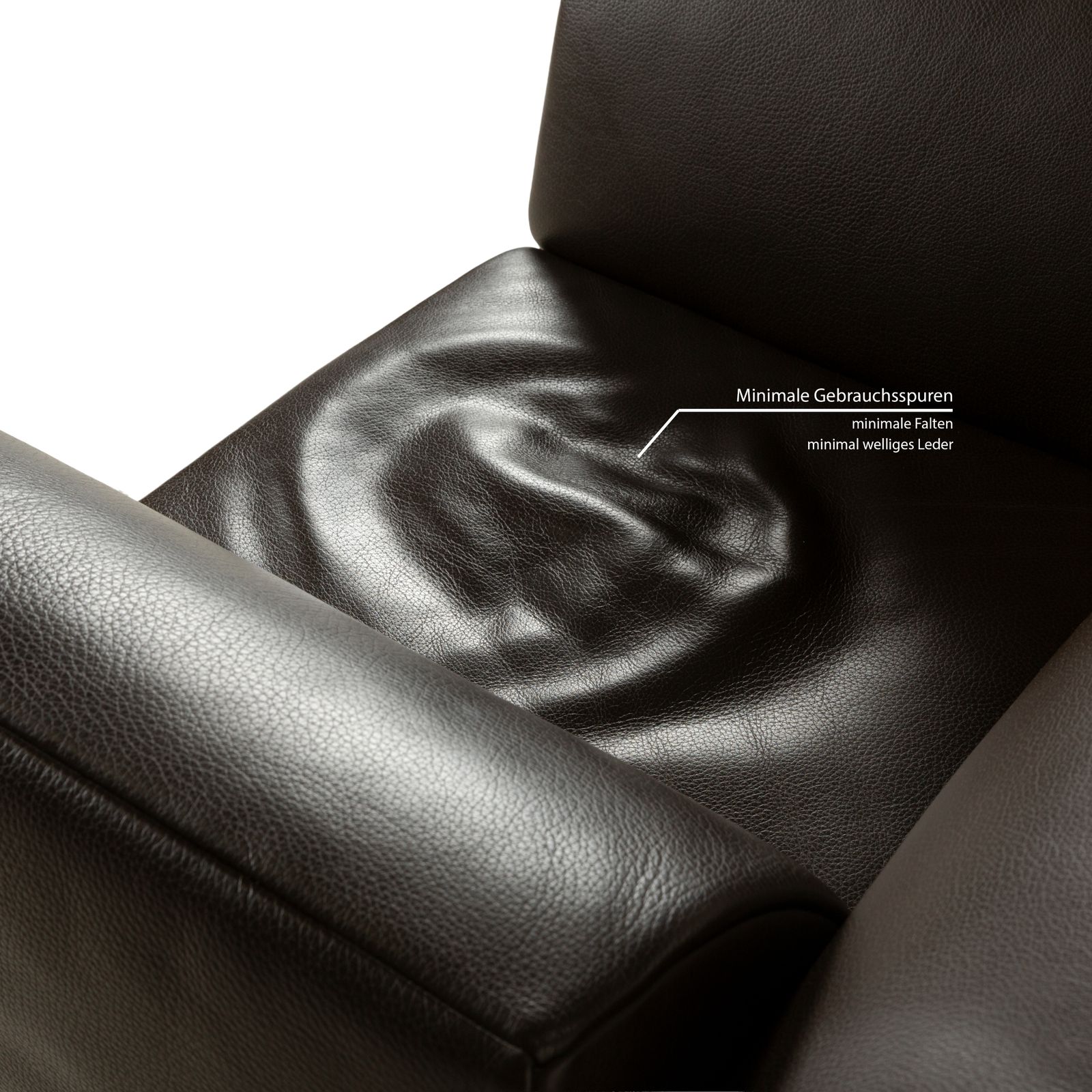 Fauteuil Jori Jr 8100 en cuir brun foncé, fonction manuelle photo vinterior