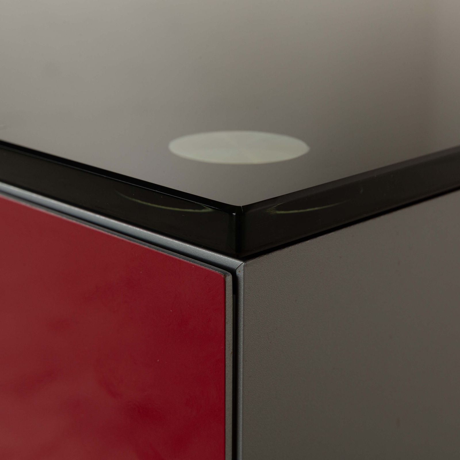 Spectral Glass Sideboard Grey Red Lowboard photo vintage