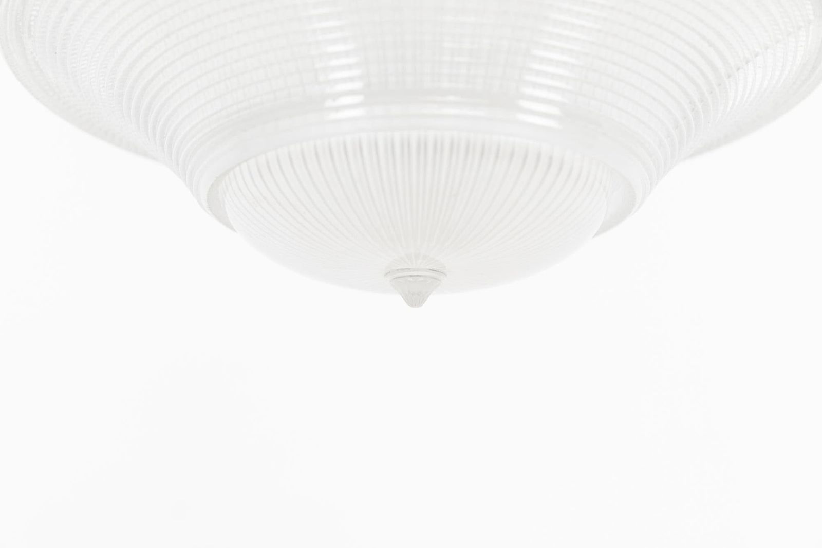 French Three Part Holophane Glass Pendant Light photo Lighting