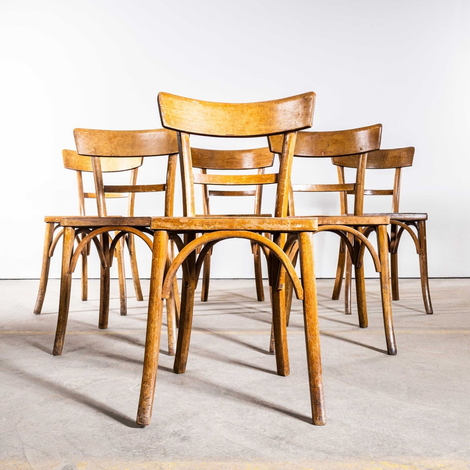 Bentwood Dining Chairs Sku: 3521 1950’s Simple Warm Honey Bentwood Café Chairs – Small Batch Available photo for sale