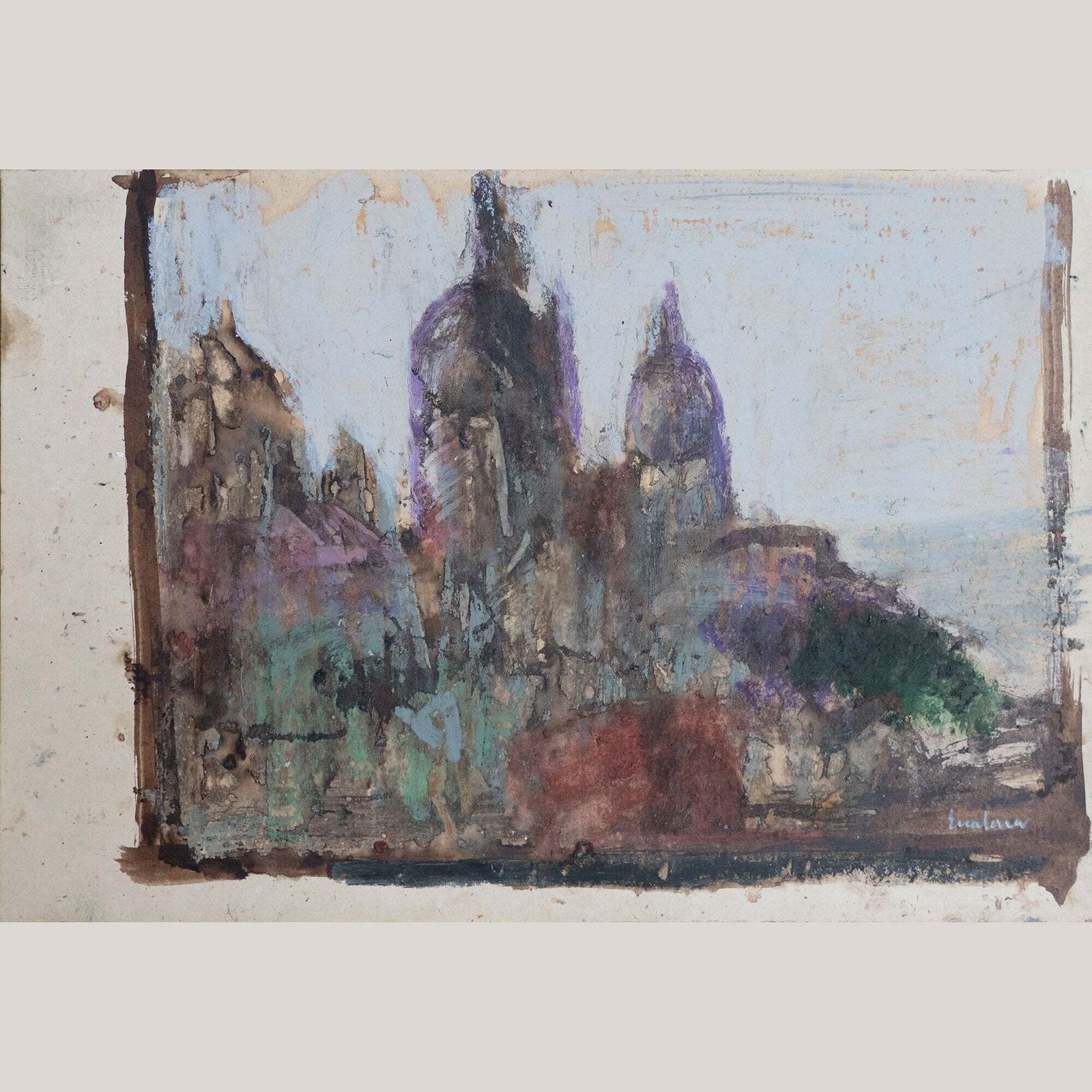 Stadsgezicht, Mogelijk Barcelona – Onontdekt Impressionistisch Kunstenaar Van Hoog Niveau photo buy