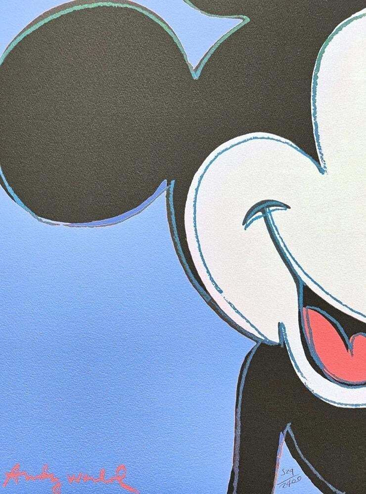 1986 Carnegie Museum Of Art Andy Warhol "Mickey Mouse Light Blue " Lithograph photo for sale