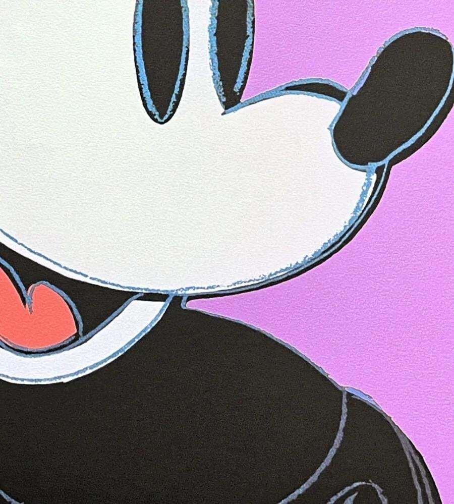1986 Carnegie Museum Of Art Andy Warhol "Mickey Mouse Purple" Lithograph photo furniture