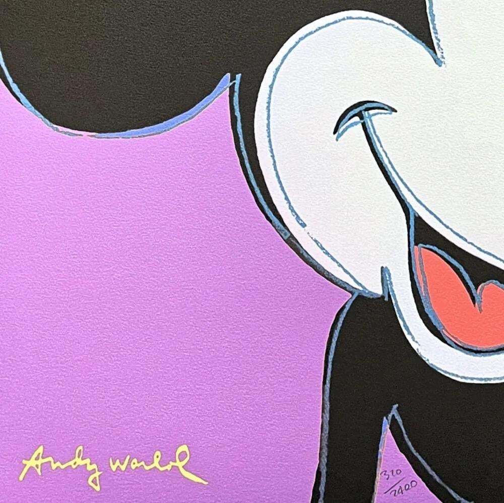 1986 Carnegie Museum Of Art Andy Warhol "Mickey Mouse Purple" Lithograph photo for sale