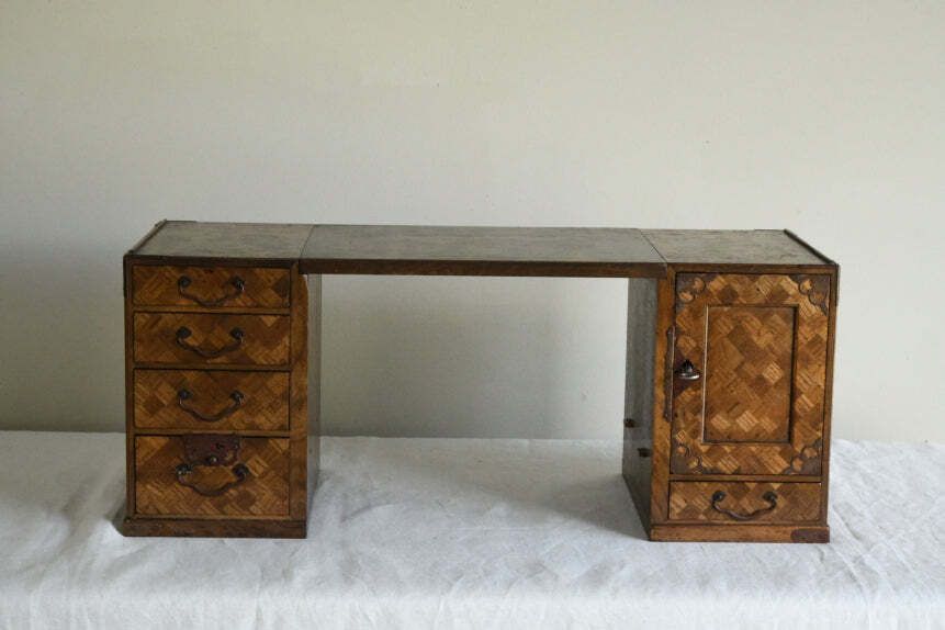 Antique Japanese Meiji Parquetry Scholars Box photo 545.0