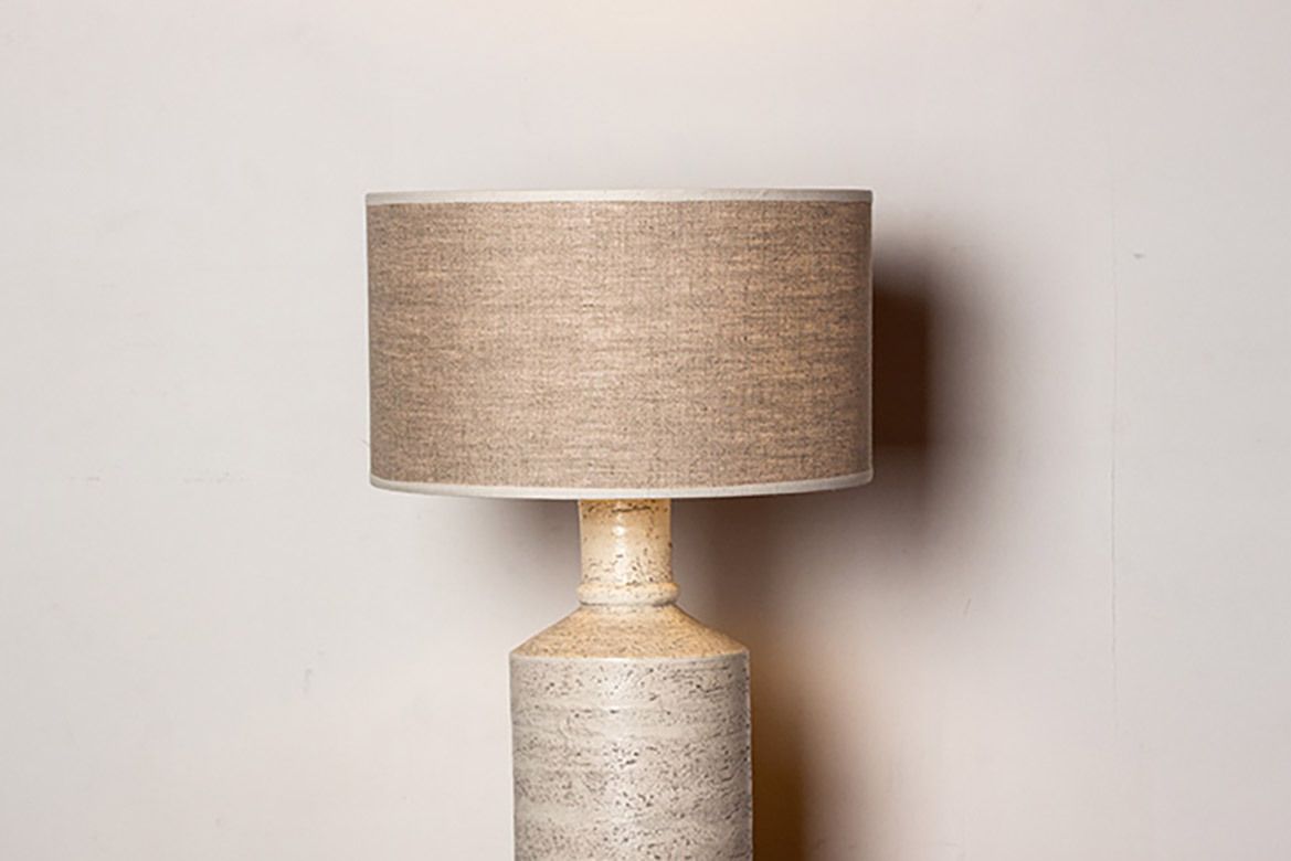 Large Italian Ceramic Floor Lamp By Aldo Londi For Bitossi, 1960s. photo for sale