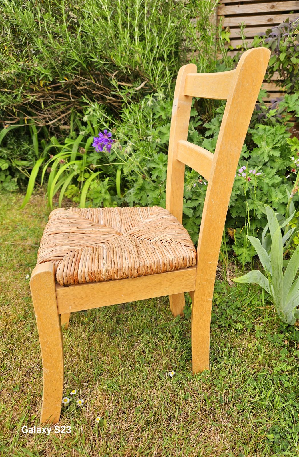 Vintage Ikea Children's Chair In Beech & Rush photo furniture