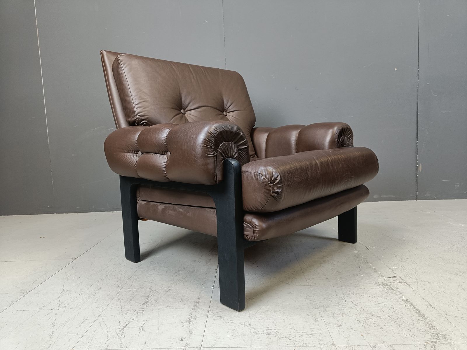 Pair Of Leather Armchairs Made In Denmark, 1960s photo buy