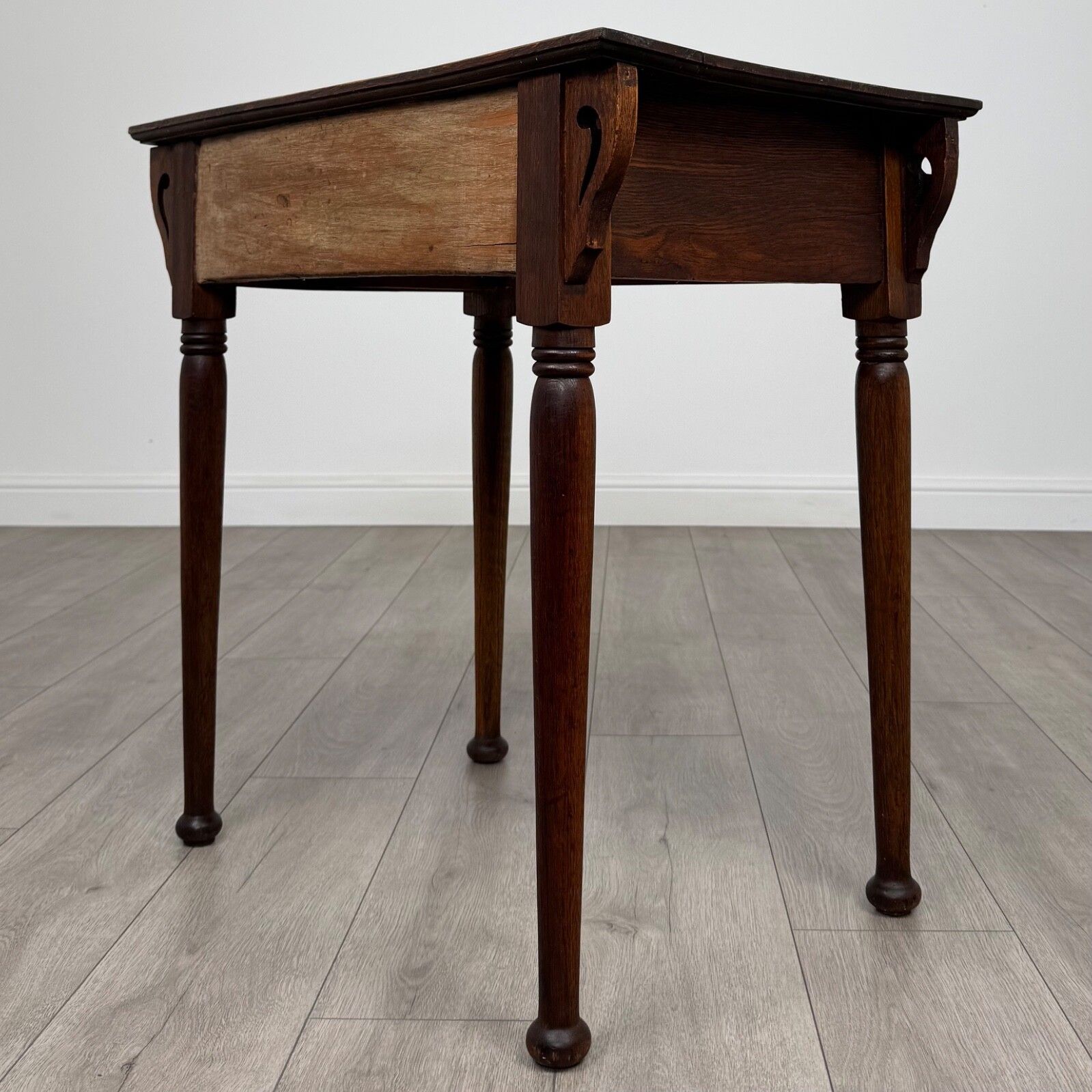 Antique 20th Century Art Nouveau Style Side Table In Oak photo vinterior