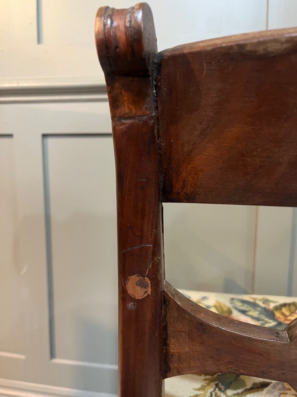 Antique Carver Chair Circa Late 1700’s Tapestry Upholstery Georgian Chair photo Furniture