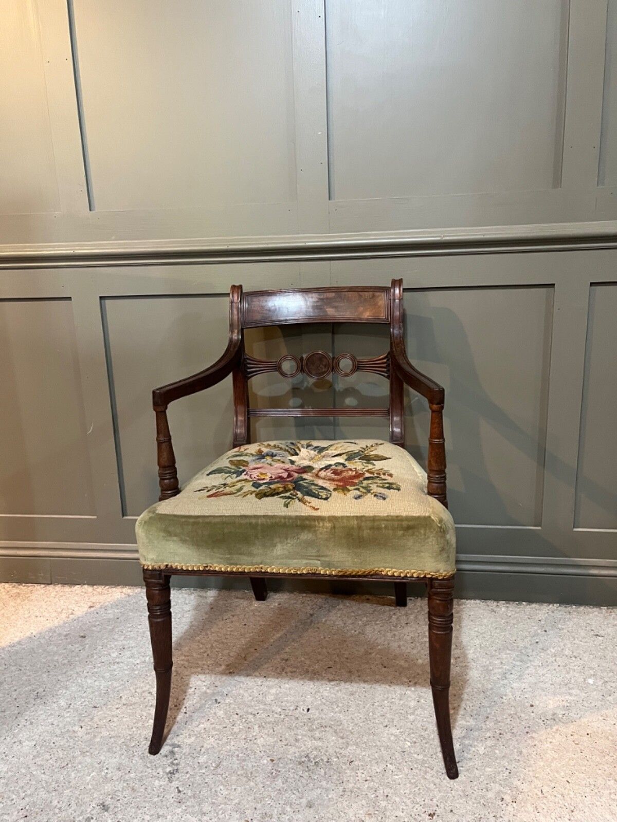 Antique Carver Chair Circa Late 1700’s Tapestry Upholstery Georgian Chair photo buy
