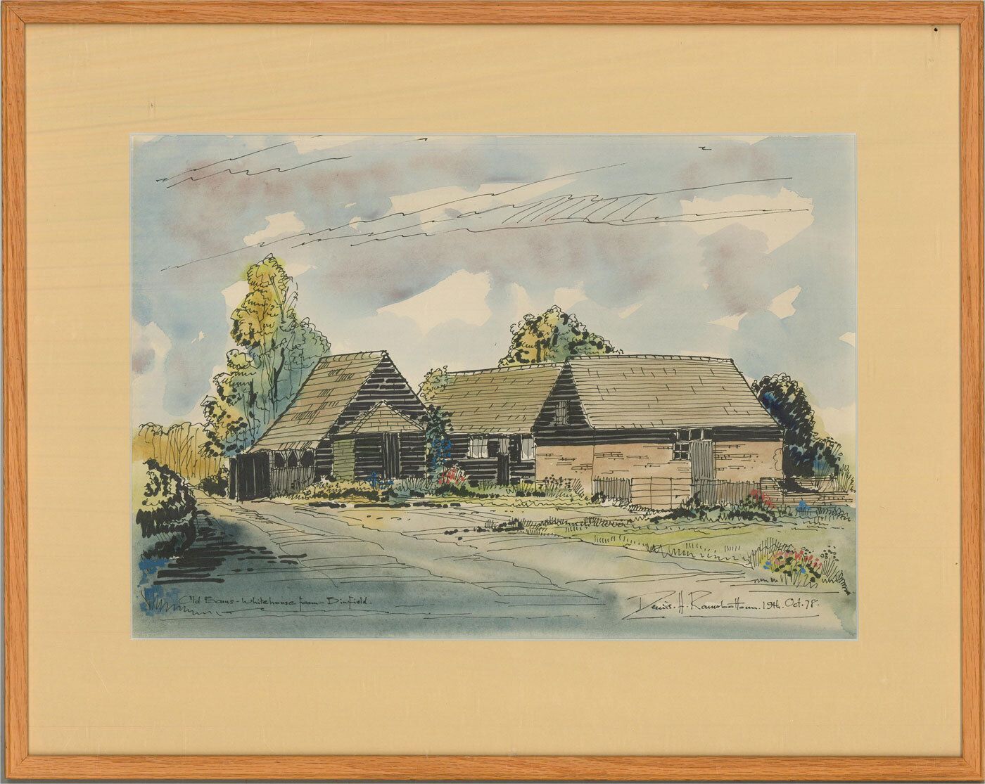 Denis H. Ramsbottom   1978 Watercolour, Old Barns At Whitehouse Farm