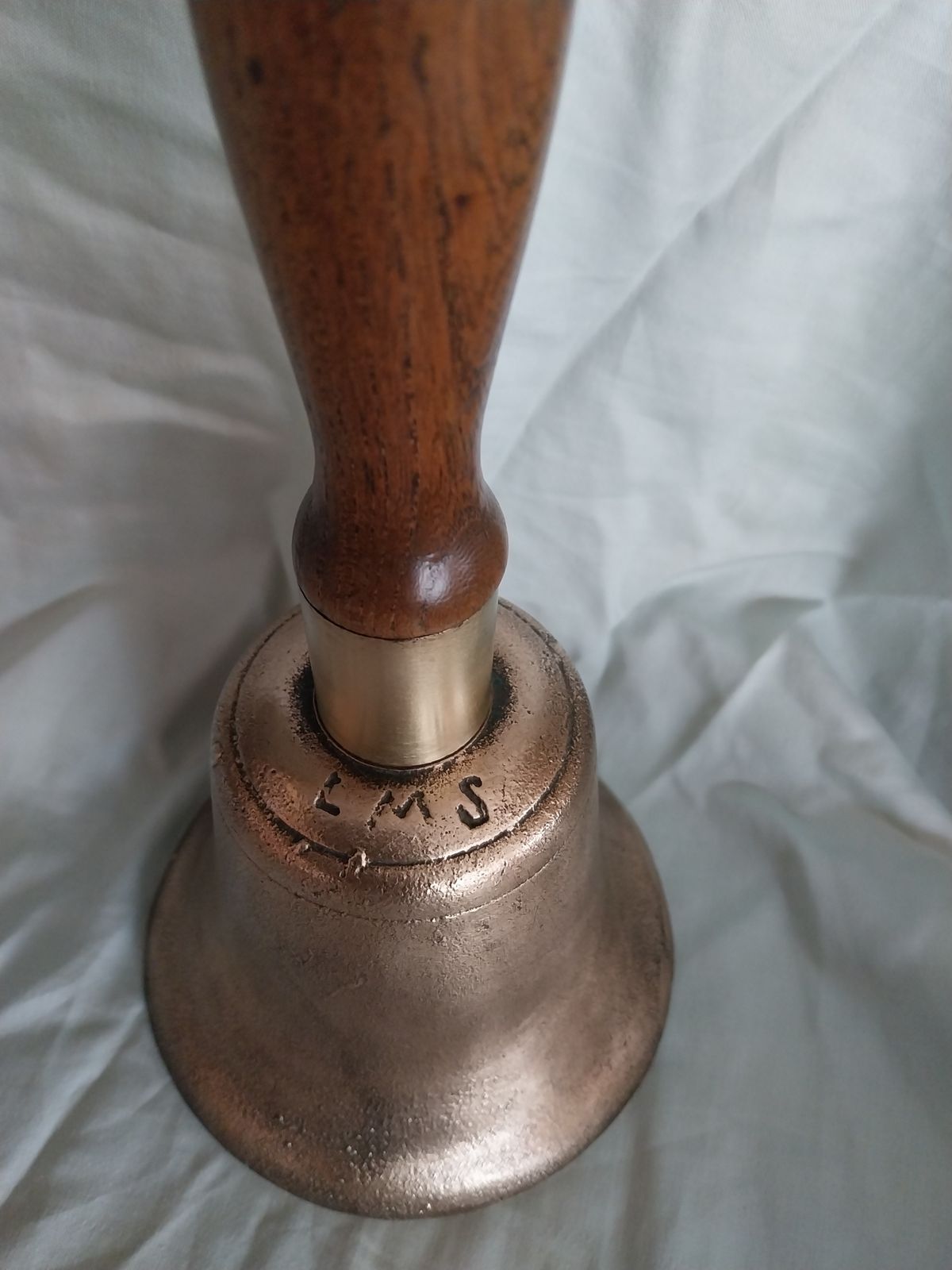 Brass Hand Bell / Bronze Railway Handbell Lms. 1930s. photo furniture