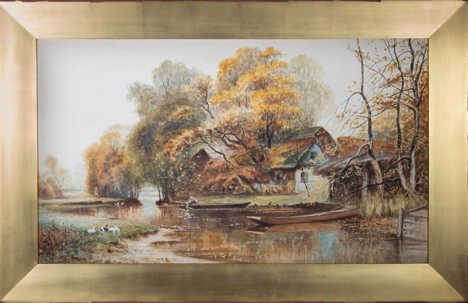 A. W. Williams   Early 20th Century Watercolour, Cottage By A River