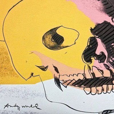 Andy Warhol, Skull Yellow, 1980s, Print photo furniture