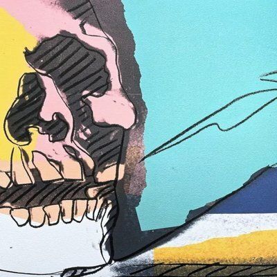 Andy Warhol, Skull Yellow, 1980s, Print photo Art