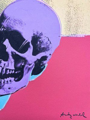 After Andy Warhol, Skull On A Red Background, 1980s, Print photo Art