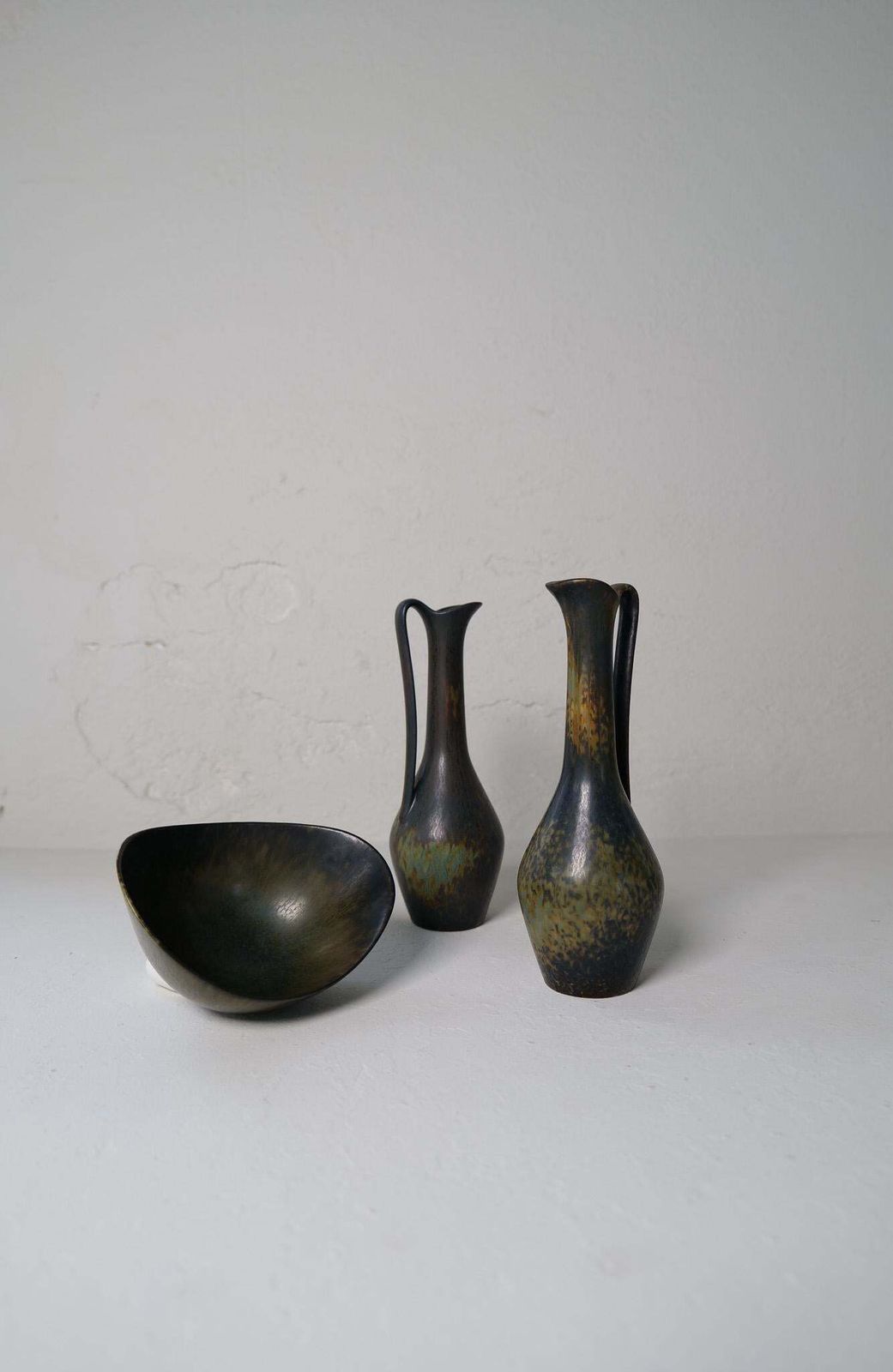 Collection Of 3 Ceramic Vessels By Gunnar Nylund Rörstrand Sweden, 1950s photo vinterior
