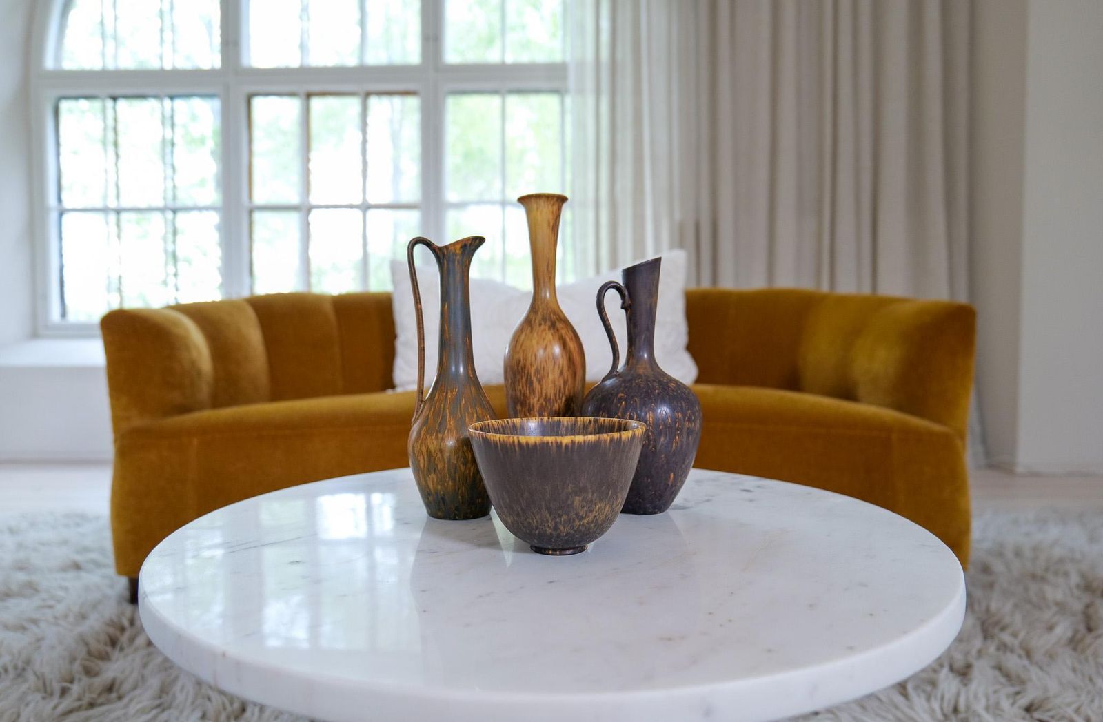 Collection Of 4 Ceramic Vessels By Gunnar Nylund Rörstrand Sweden, 1950s photo vinterior