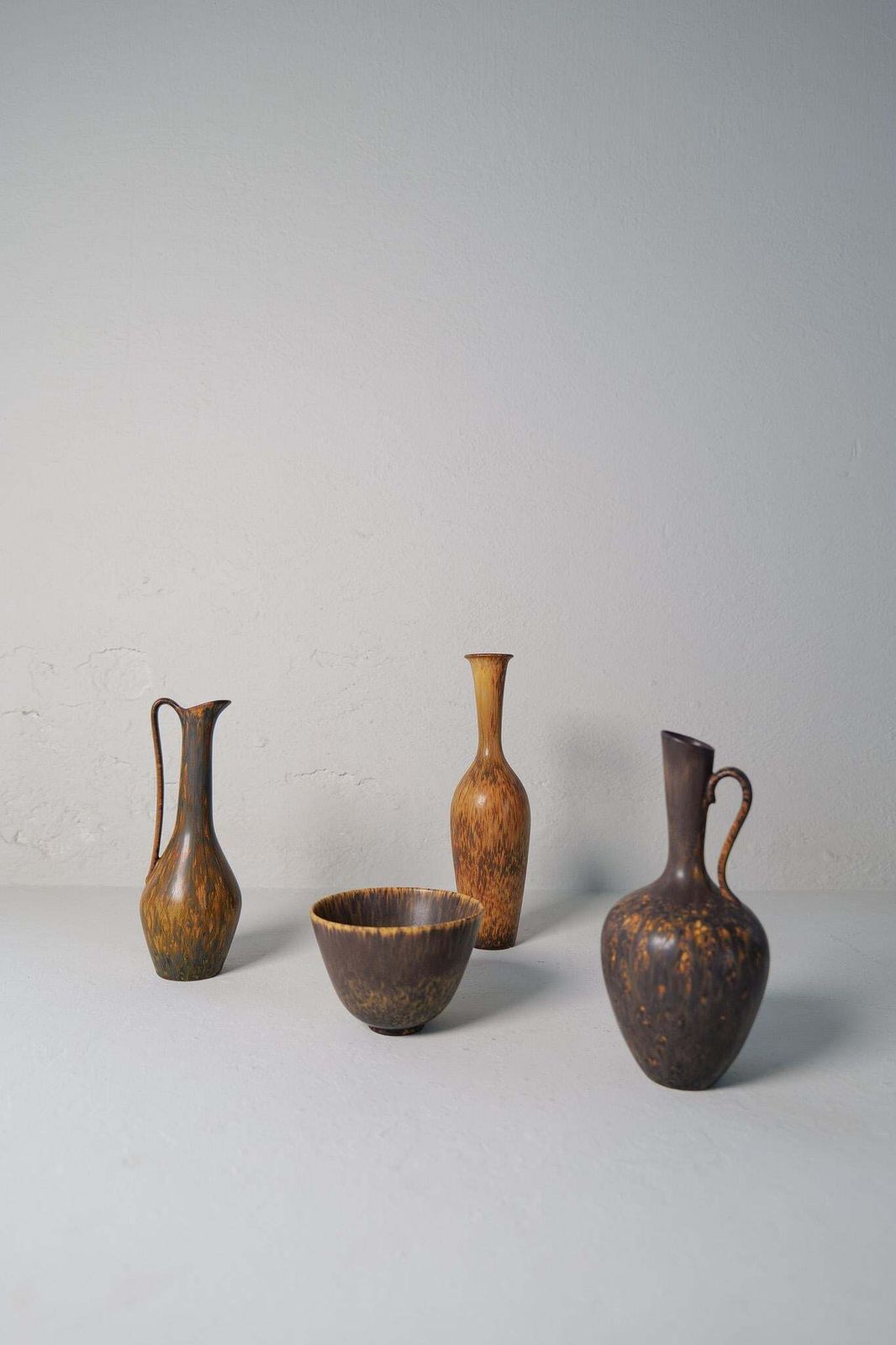 Collection Of 4 Ceramic Vessels By Gunnar Nylund Rörstrand Sweden, 1950s photo vintage