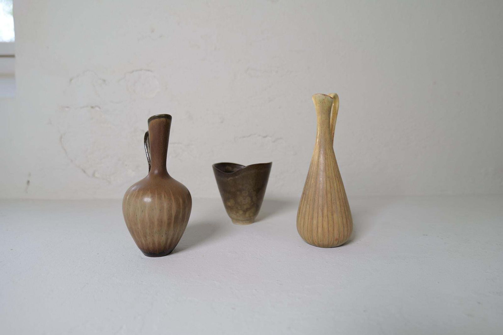Collection Of 3 Ceramic Vessels By Gunnar Nylund Rörstrand Sweden, 1950s photo vintage