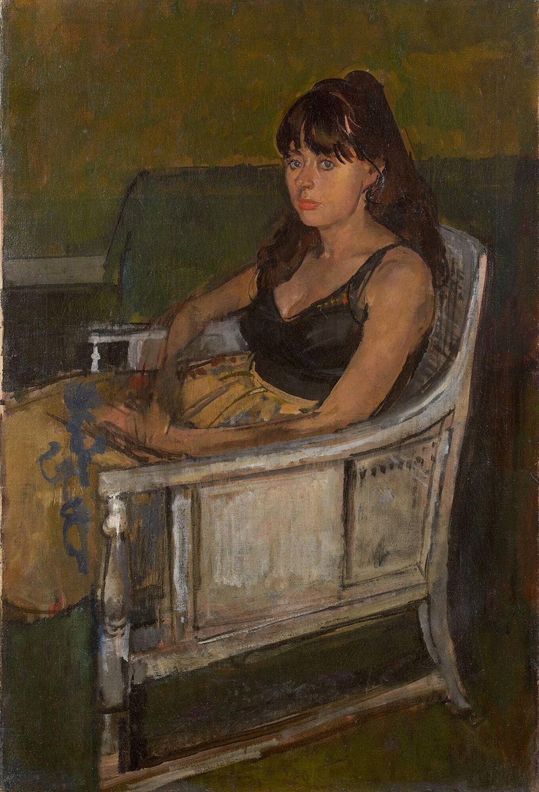 Ruskin Spear Cbe Ra (1911 1990) 'Portrait Of Claire Seated' photo furniture
