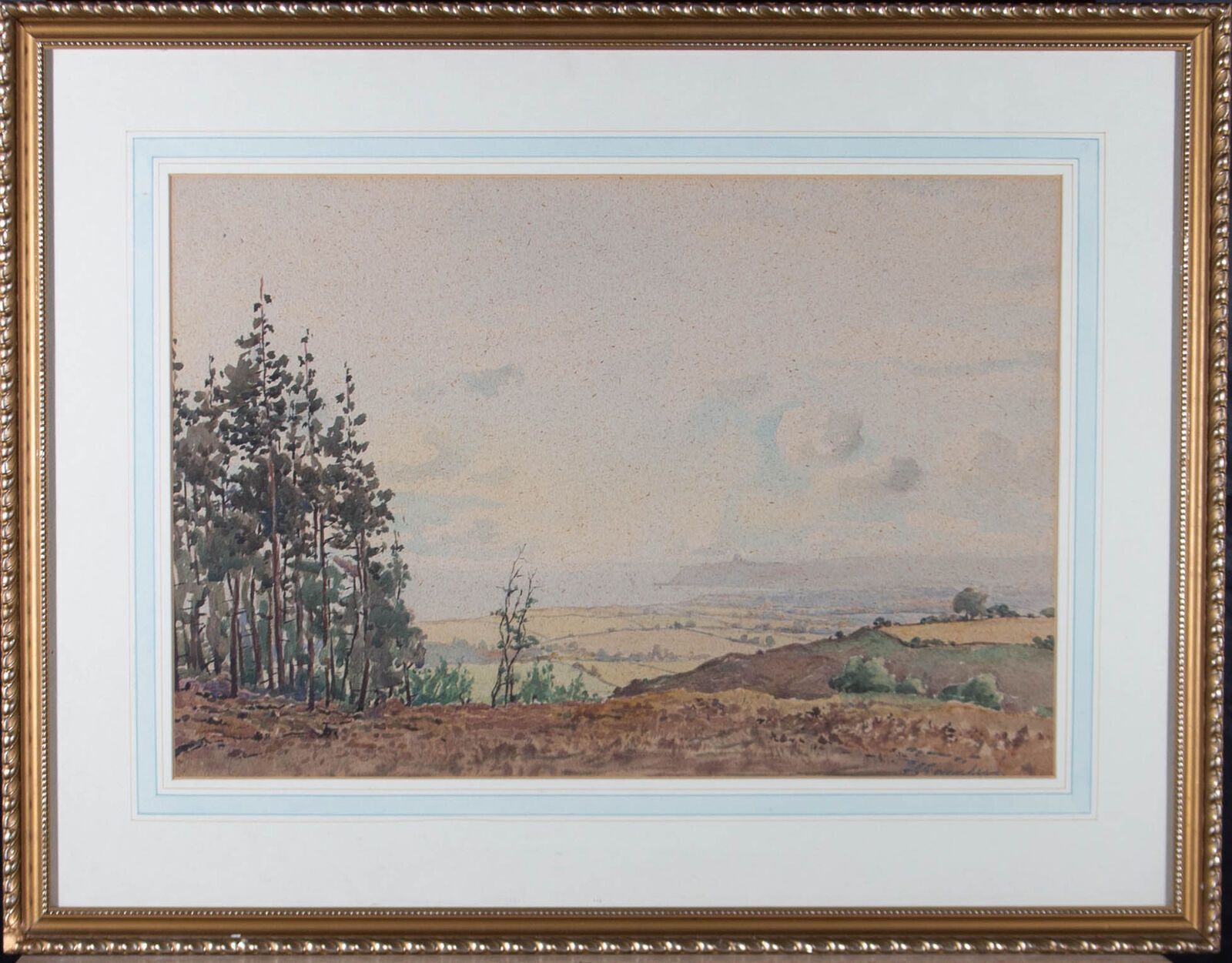 L.G. Saunders   1935 Watercolour, Scarborough From The Woods
