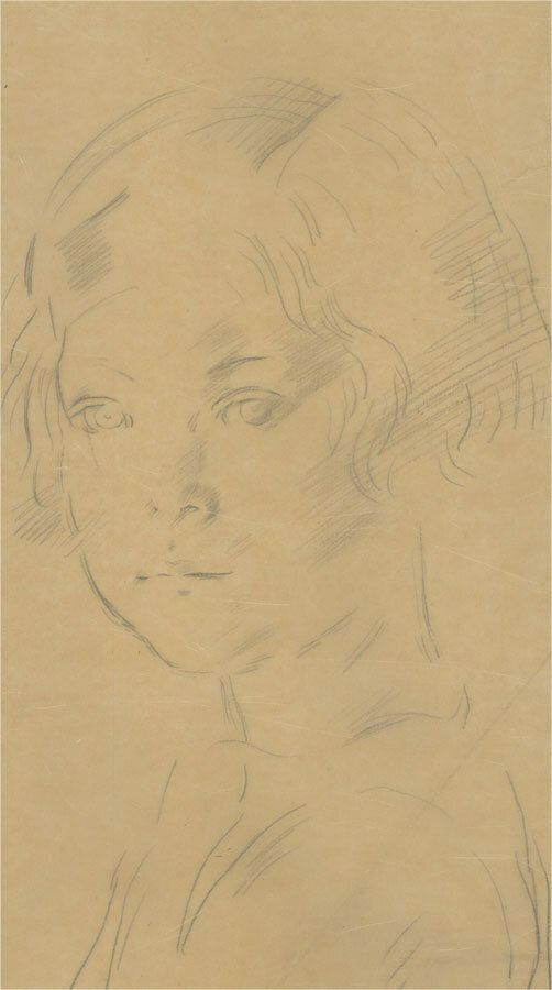 Alfred Kingsley Lawrence Ra (1893 1975)   Graphite Drawing, Young Girl photo furniture