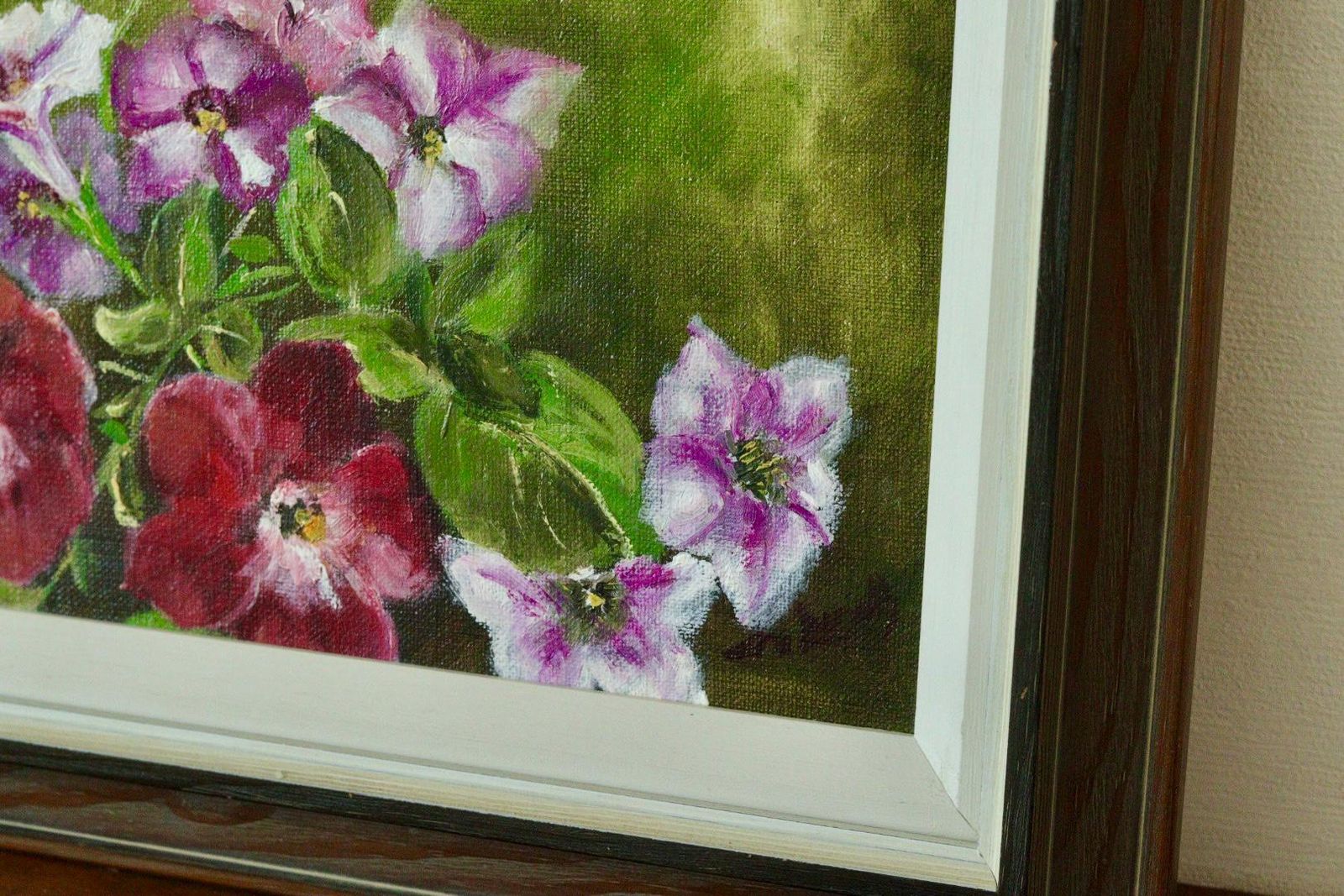Original Swedish Mid Century Oil On Canvas "Flowers"   Vintage & Framed photo 175.0