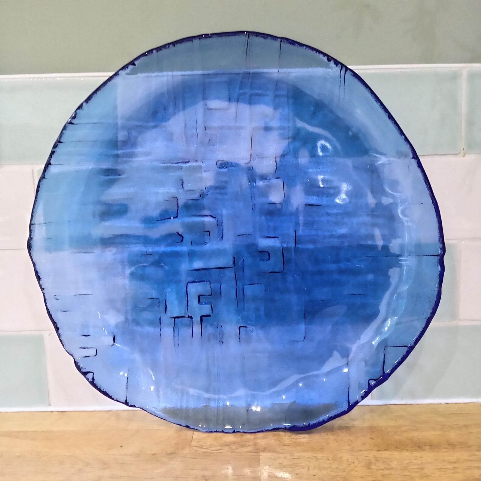 Glass Platter By Vaclav Zajic For Libochovice Sklo 1976