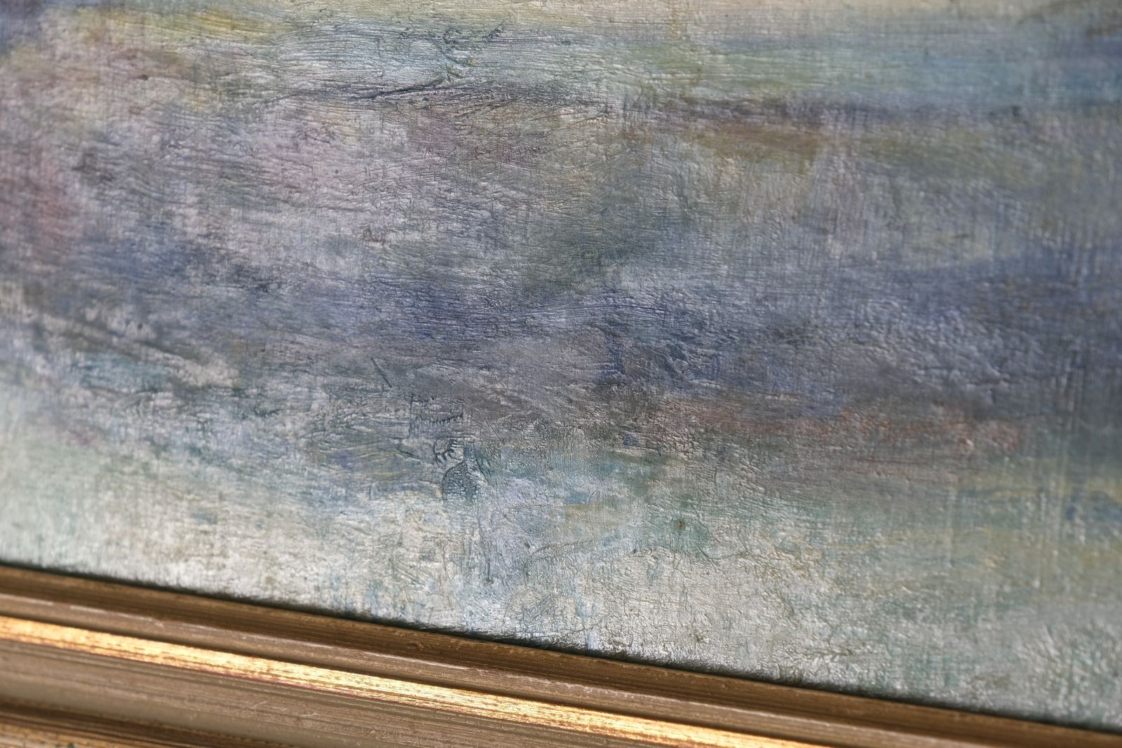 Colourful Pastel Harbour Scene – Mid 20th Century Expressive Coastal Painting photo furniture
