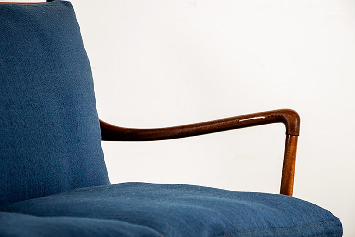 Furniture Danish 2 Seater Sofa In Mahogany And Cane, Model Pj 149/2 Or “Colonial Chair” By Ole Wanscher For Poul Jeppesen. photo