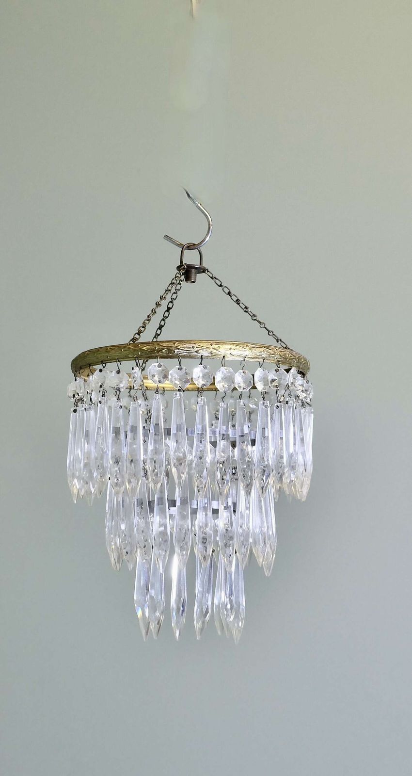 A Lovely Waterfall 3 Tier Crystal Chandelier photo Lighting