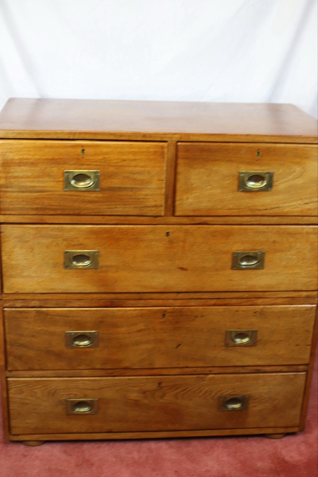Beautiful Victorian Two Part Campaign Chest Of Drawers photo for sale