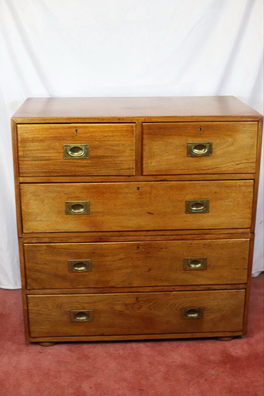 Beautiful Victorian Two Part Campaign Chest Of Drawers photo Furniture