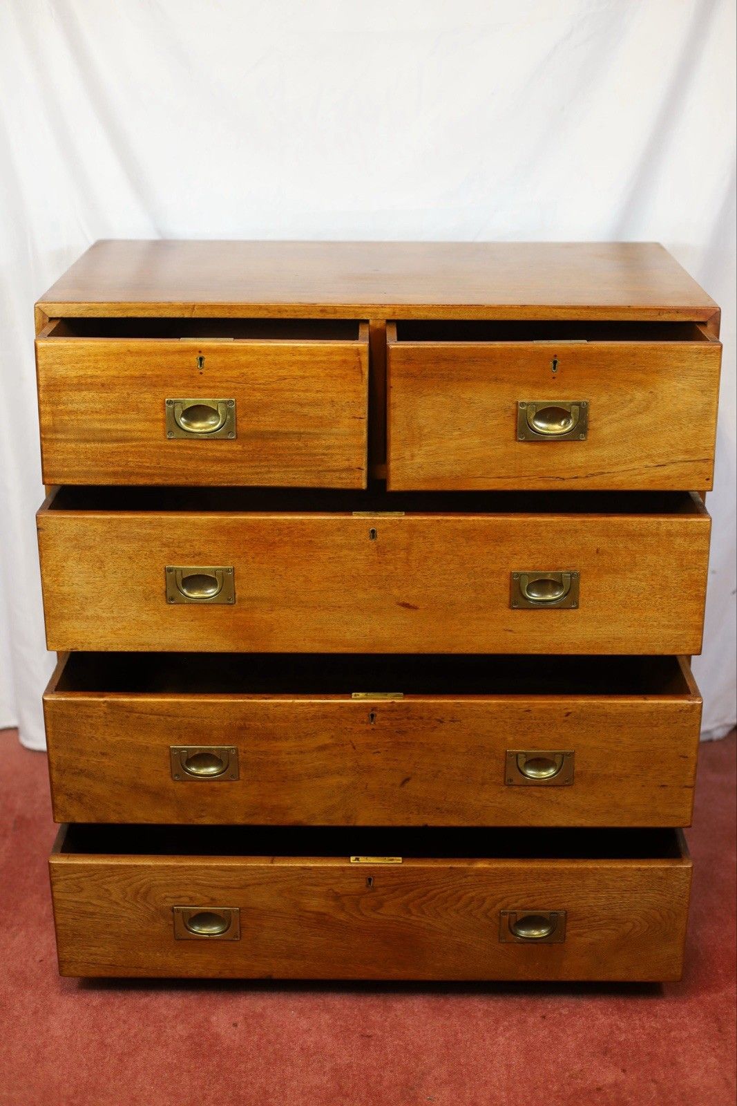 Beautiful Victorian Two Part Campaign Chest Of Drawers photo vinterior