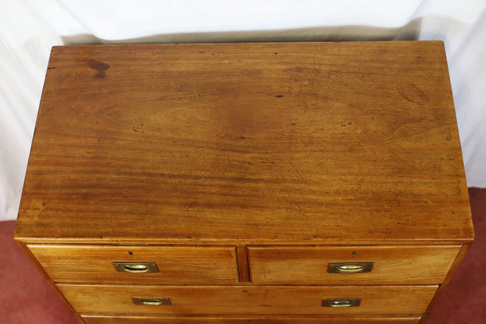 photo buy Beautiful Victorian Two Part Campaign Chest Of Drawers