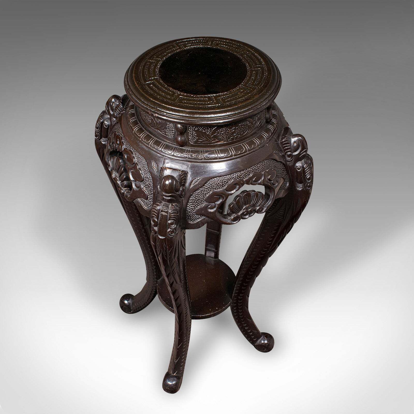 Antique Jardiniere Stand, Japanese, Ebonised, Portico Planter Table, Victorian photo vinterior