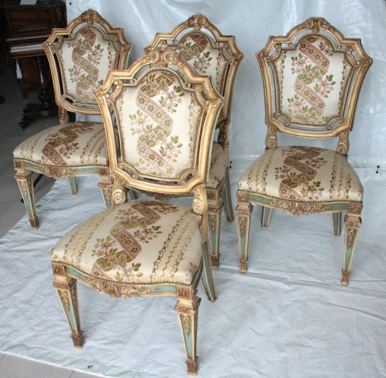 Set Of 4 Napoleon III Chairs, Second Half Of The Nineteenth Century, France photo for sale