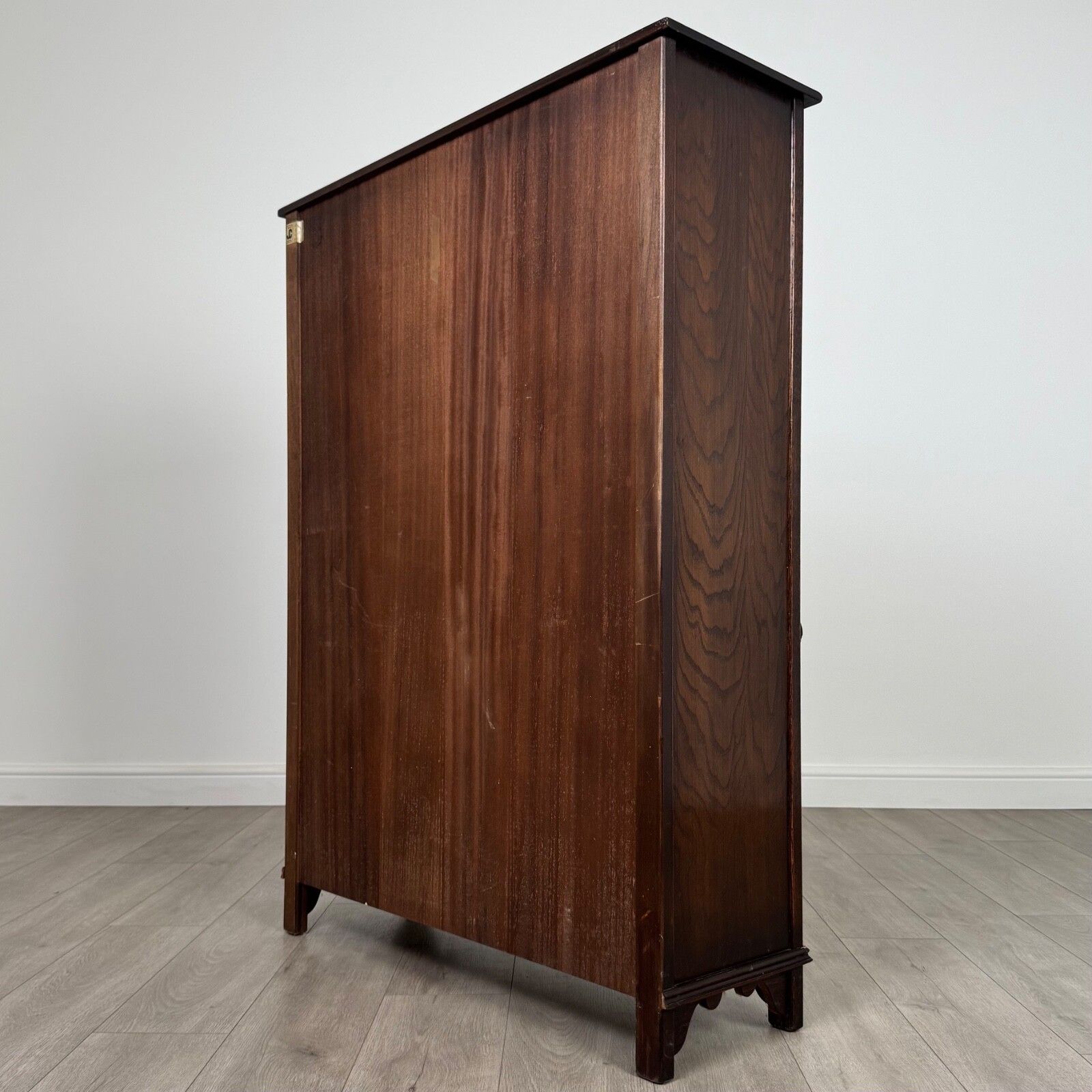 Antique 20th Century Linenfold Display Cabinet In Oak photo vintage
