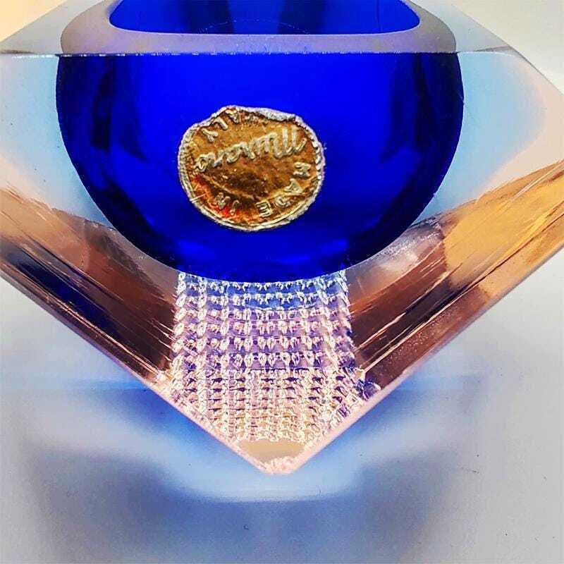1960s Stunning Ashtray In Murano Glass By Flavio Poli For Seguso. Made In Italy. photo vinterior