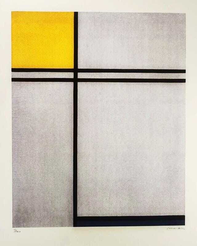 1970s Piet Mondrian Limited Edition Lithograph Numbered In Pencil. photo furniture
