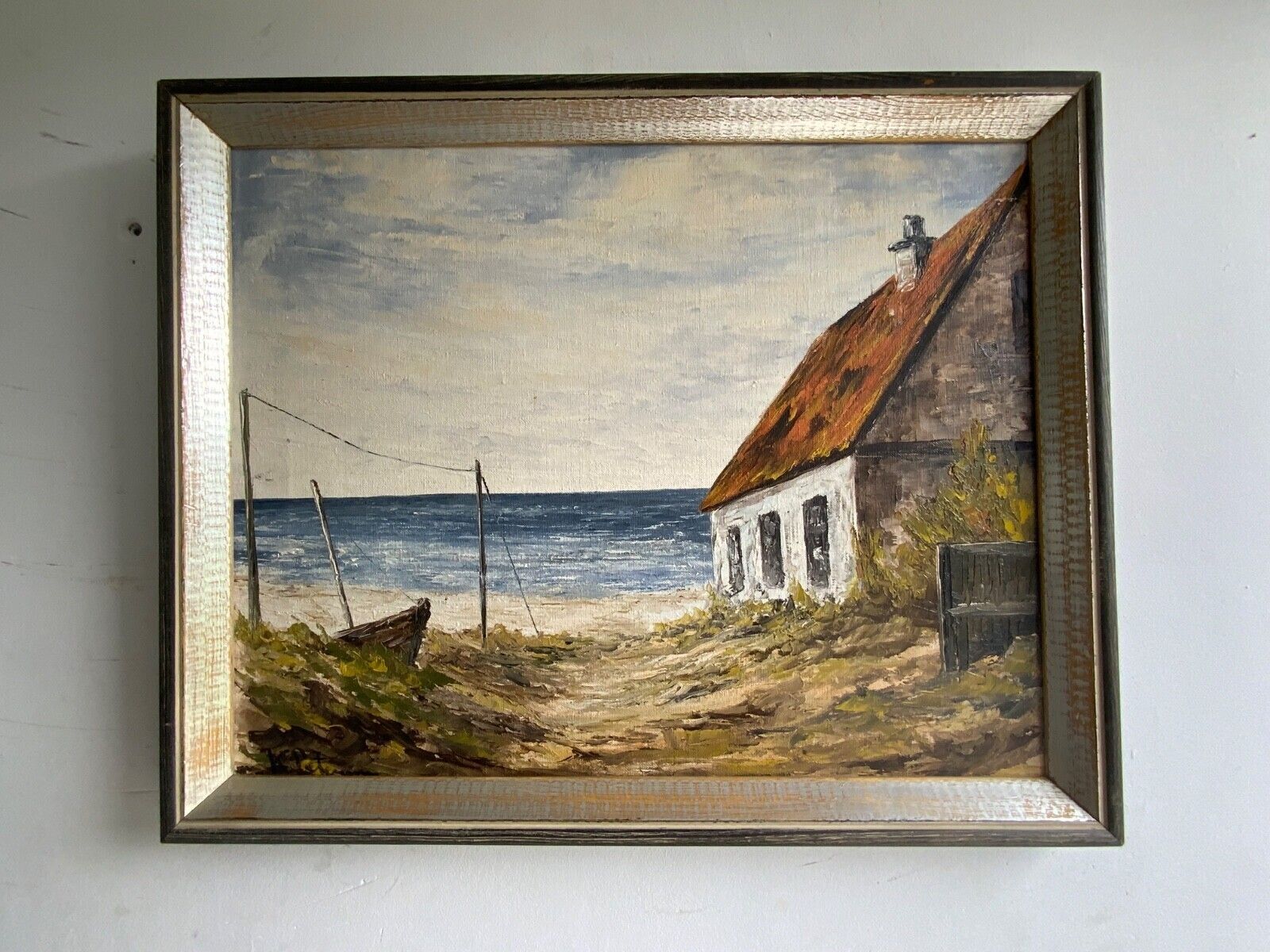 Vintage Oil On Canvas Landscape Signd By K. Peterssen 1960s photo for sale