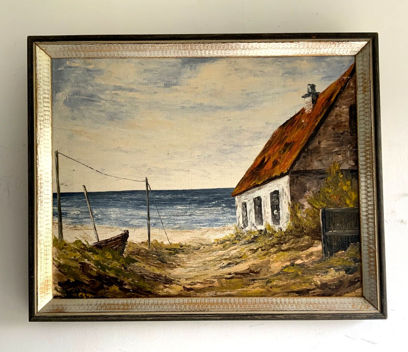 Vintage Oil On Canvas Landscape Signd By K. Peterssen 1960s photo vintage