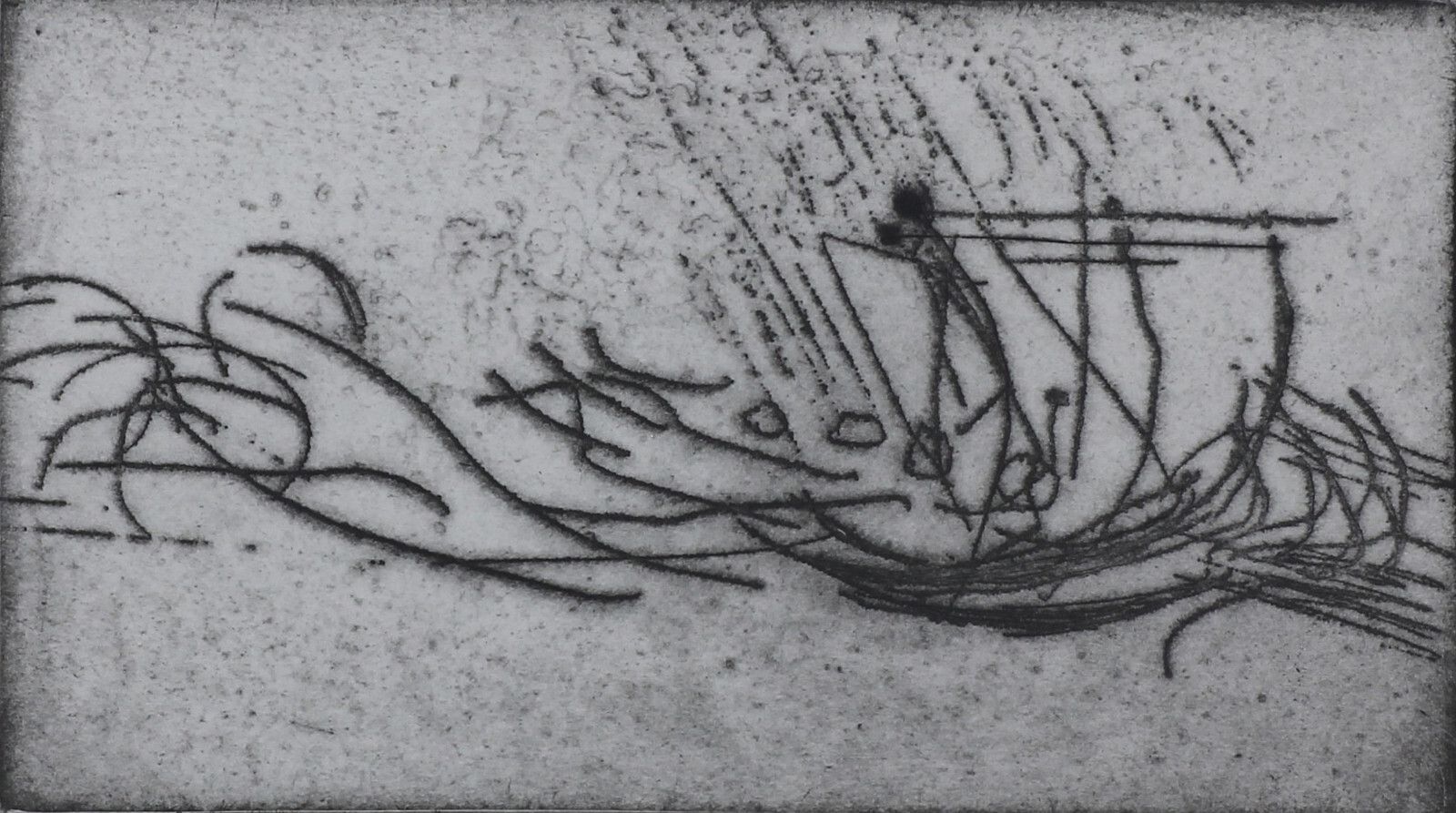 Etching And Dry Point By Henry Moore. Titled "Storm At Sea" photo for sale