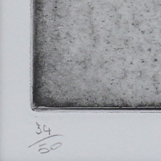 Etching And Dry Point By Henry Moore. Titled "Storm At Sea" photo Art