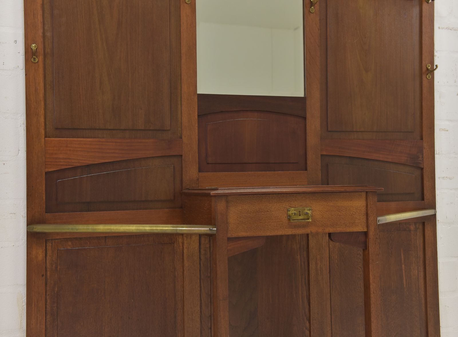Antique! Wardrobe Restored Art Nouveau Circa 1920 Oak Mahogany photo Furniture
