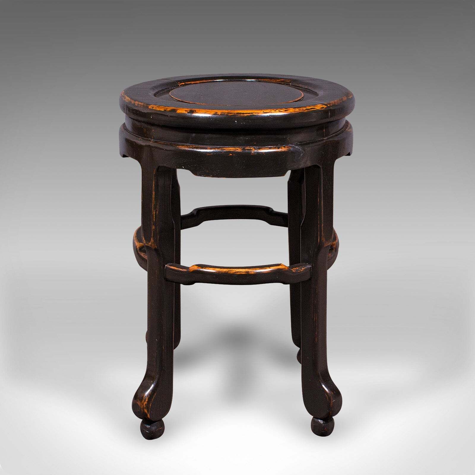 Antique Oval Side Table, Japanese, Ebonised Elm, Lamp, Wine, Victorian, Meiji photo 709.0