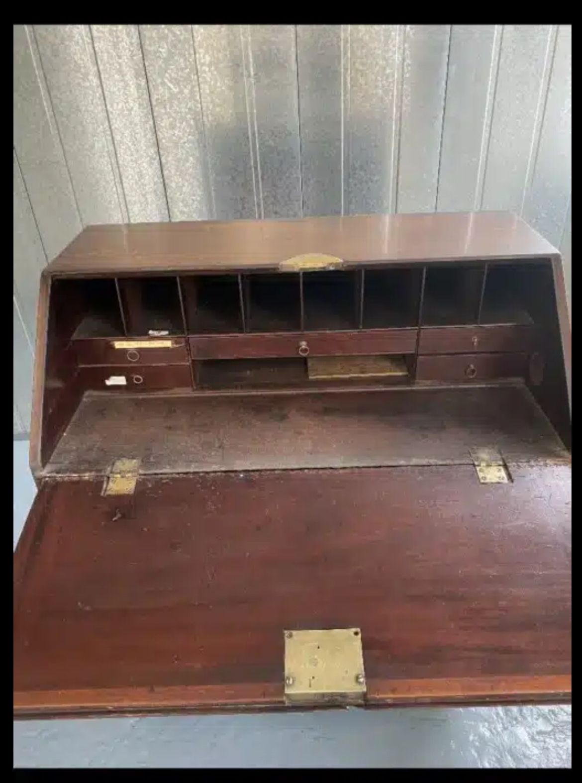 Georgian Bureau, 1700s, Mahogany photo vinterior